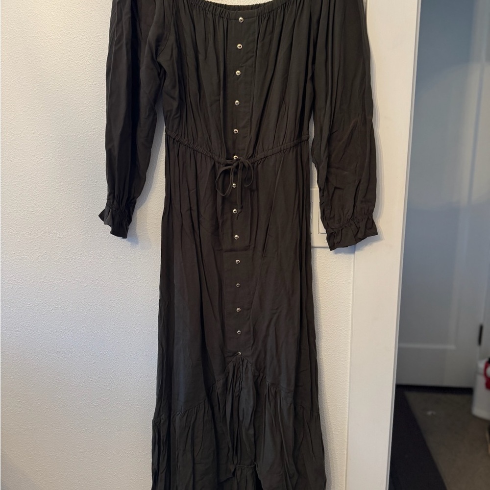 Black Tiered Ruffled Long Sleeve Sundress